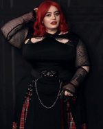 ROSE GAL Women's Plus Size Plain Mini Skirt Casual Plain Chain Detail High Waisted Short A-Line Gothic Skirt - Image 2